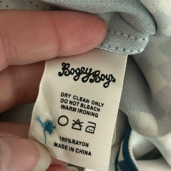 Bogey Boys Men's Blue Big Check Button Front Golf Retro Look Shirt L Large New - Picture 5 of 7